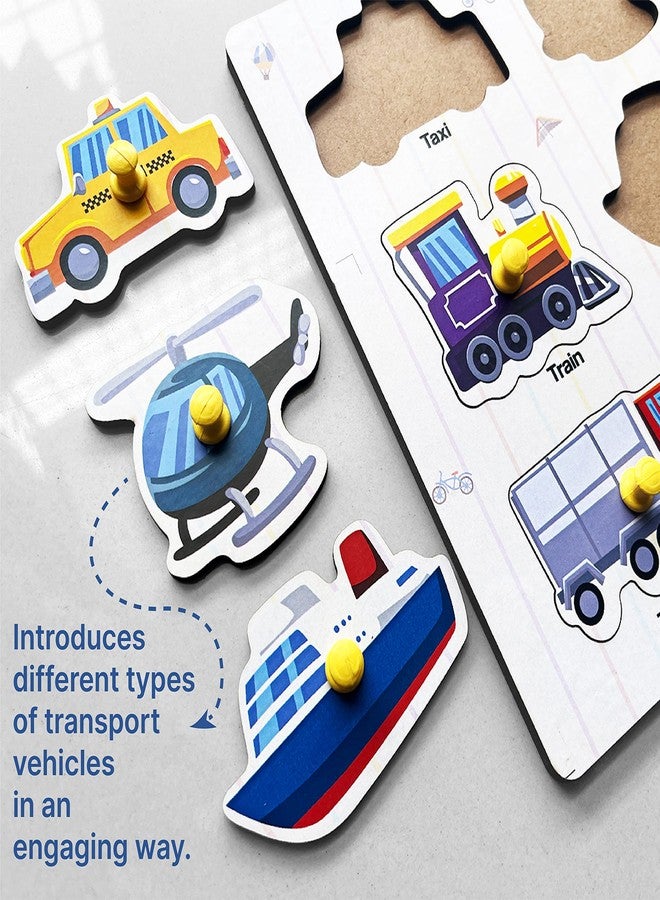 YaYplay Yay Play Wooden Transport Shape Puzzle - Educational Kids Toys for 2-5 Years Boy, Vivid Colors Development Aid, Toys for 2+ Year Old Boy, Easy to Grab Learning Shapes - Image 5